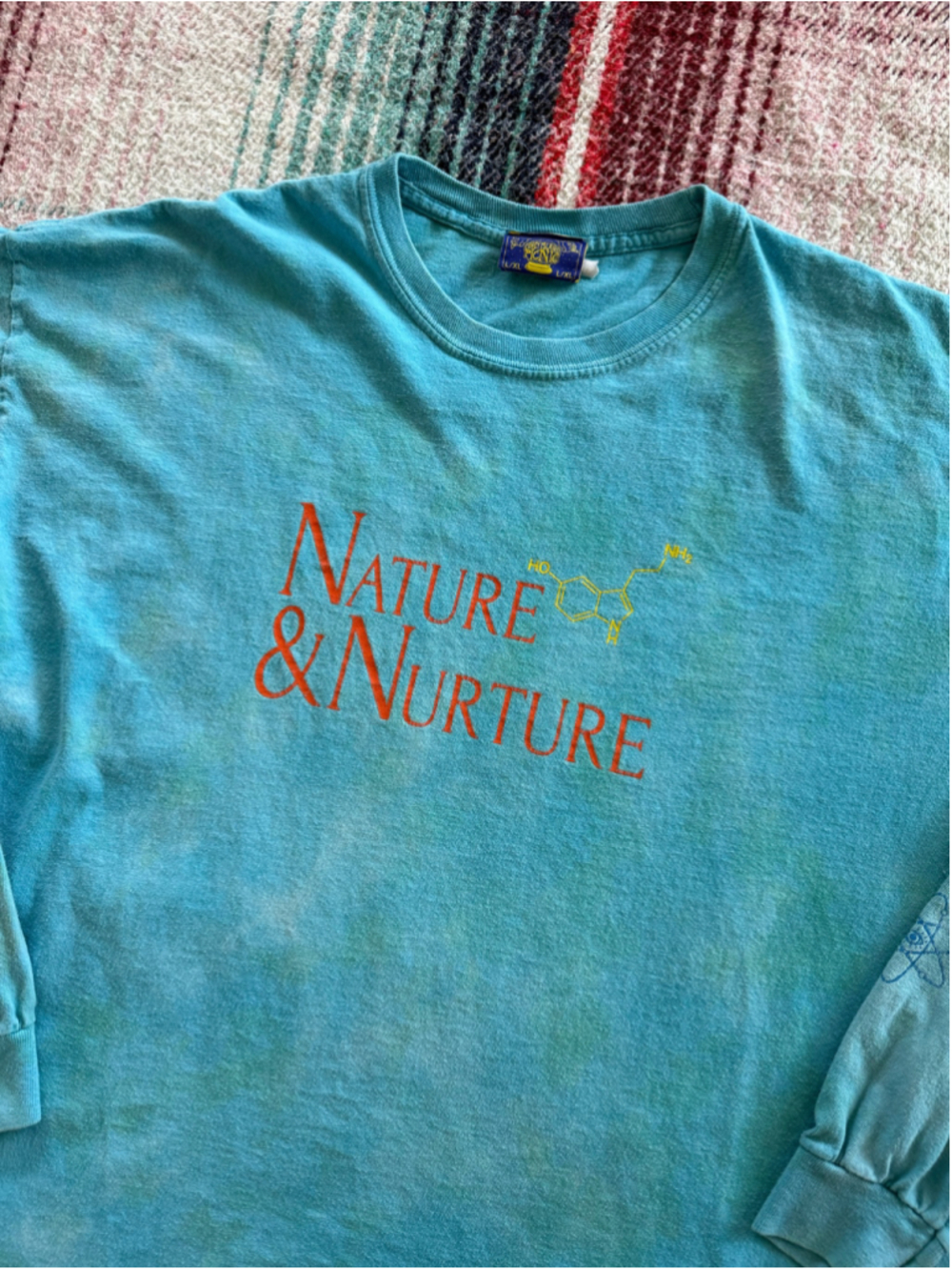 Coney Island Picnic Nature & Nurture Turquoise Tie Dye Long Sleeve T-Shirt XL